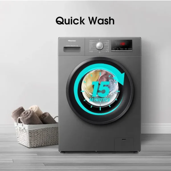 HISENSE 8KG FRONT LOADER WASHING MACHINE 1200 RPM, 15 WASH PROGRAMS (Copy)