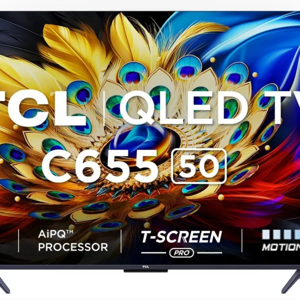 TCL 50 INCH C655 QLED ANDROID 4K SMART TV +BLUETOOTH FRAMELESS TV
